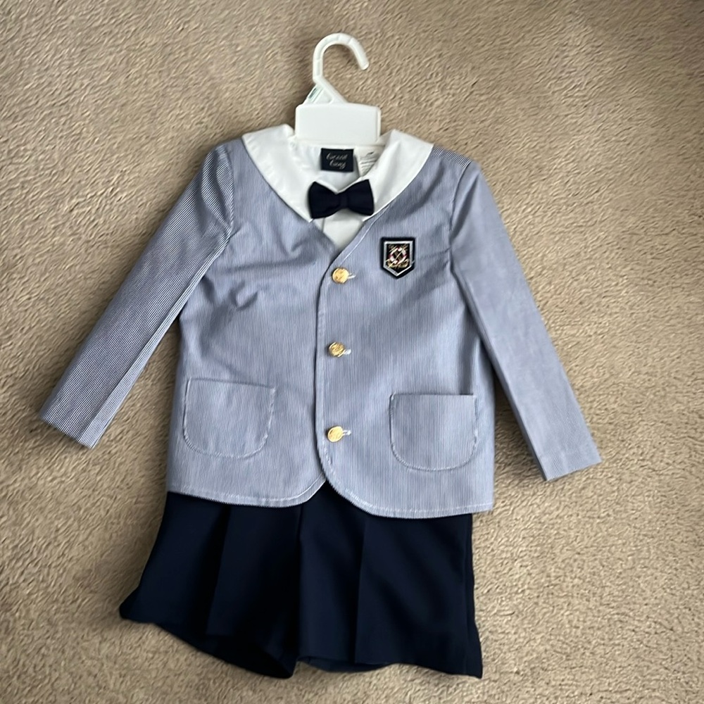 24 month boys shirt, shorts, jacket and bow tie